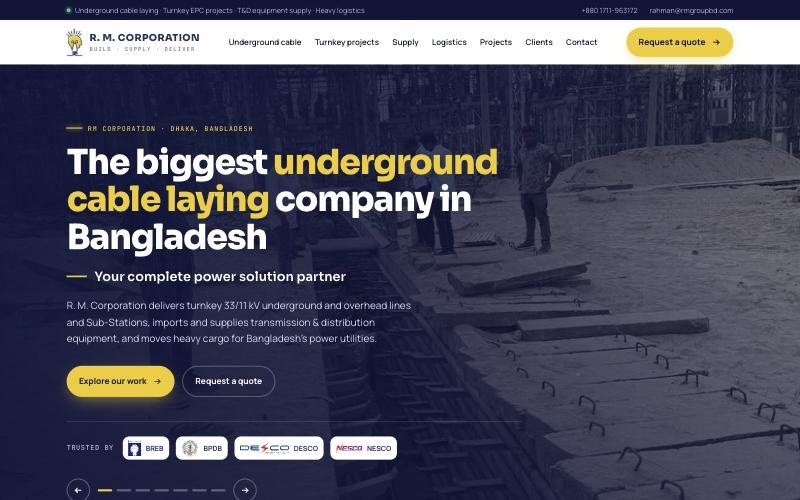 R. M. Corporation website home page